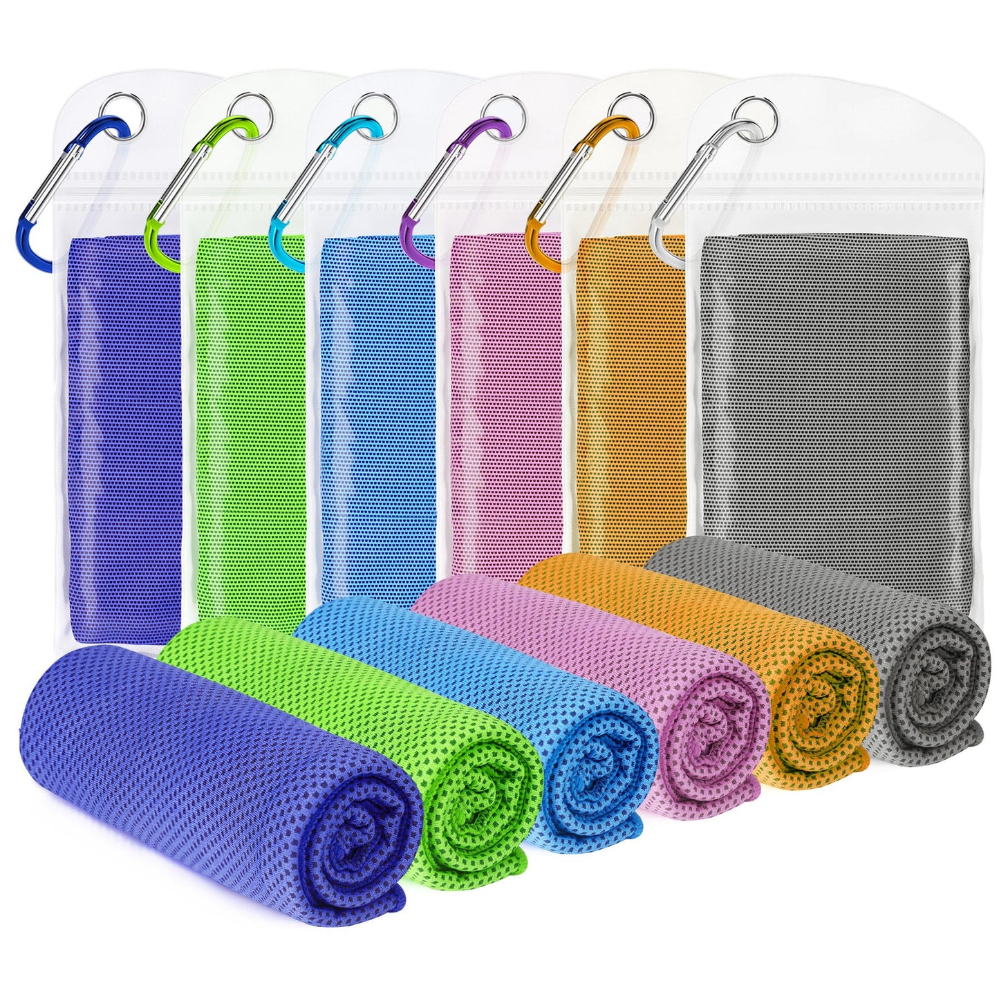 Cooling Towels for Neck and Face 8Pack(40"x12"), Cooling Neck Wraps for Gym | Sweat wicking, Quick dry, Lightweight, Reusable, Absorbent, Cool Towel for Running, Yoga, Workout, Travel, Climbing