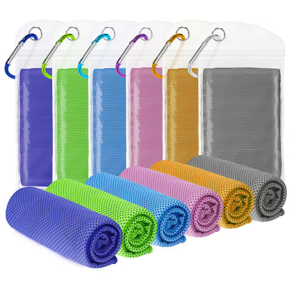Cooling Towels for Neck and Face 8Pack(40"x12"), Cooling Neck Wraps for Gym | Sweat wicking, Quick dry, Lightweight, Reusable, Absorbent, Cool Towel for Running, Yoga, Workout, Travel, Climbing