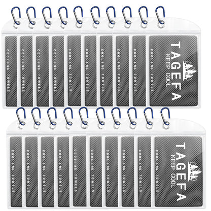 Cooling Towels 20 Pack, 40"x 12" Cooling Rags Neck Wraps for Sports with Carrying Pouch, Gym Cooling Neck Towels for Hor Weather, Sweat, Fitness, Travel