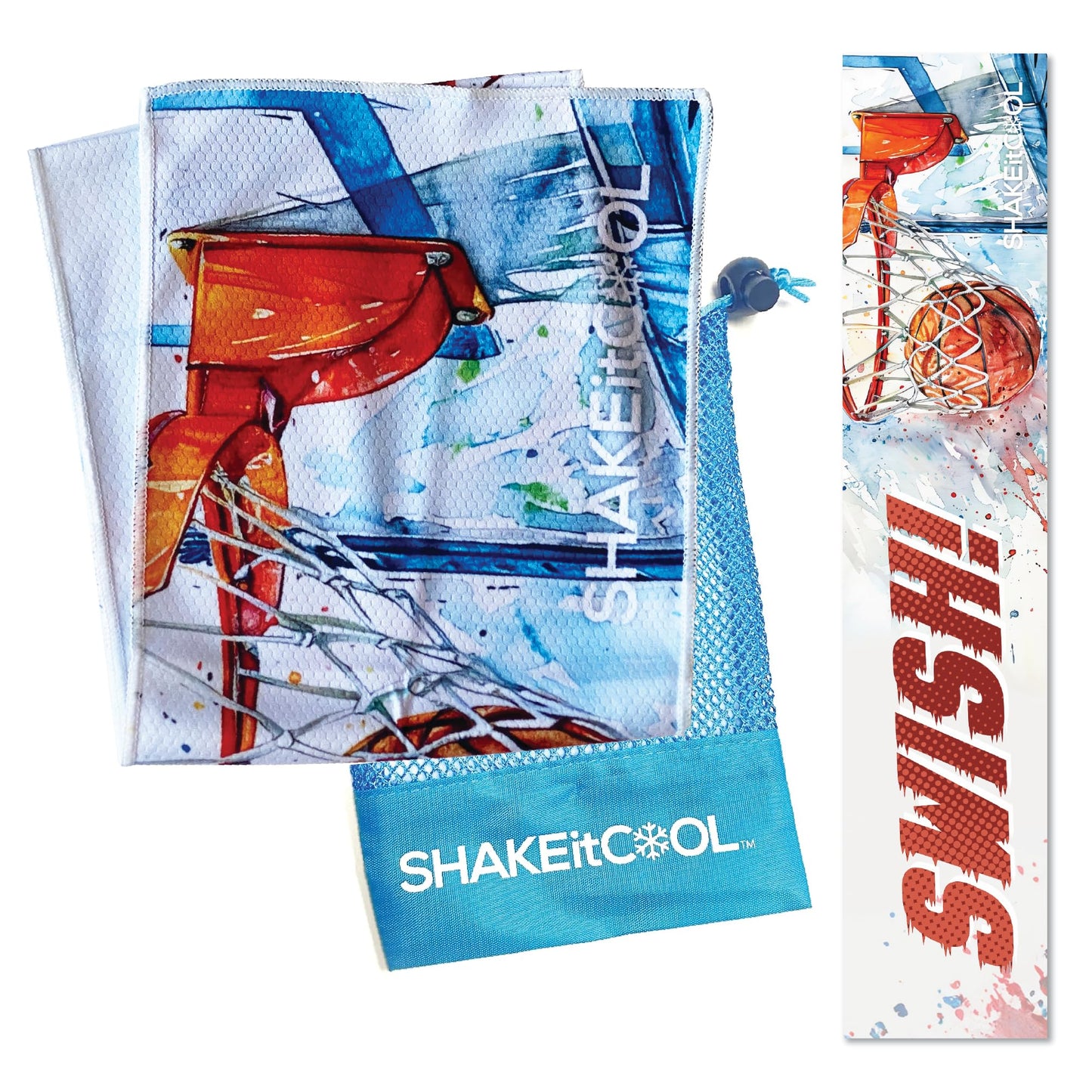 SHAKEitCOOL Original Cooling Towel – Be Cool in Style - Heat Relief, Soft, Lightweight, Sun Protection, Easy Clean - Perfect for Biking, Running, Yoga, Gym, Gardening - Aurora