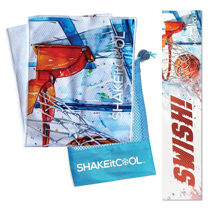 SHAKEitCOOL Original Cooling Towel – Be Cool in Style - Heat Relief, Soft, Lightweight, Sun Protection, Easy Clean - Perfect for Biking, Running, Yoga, Gym, Gardening - Aurora