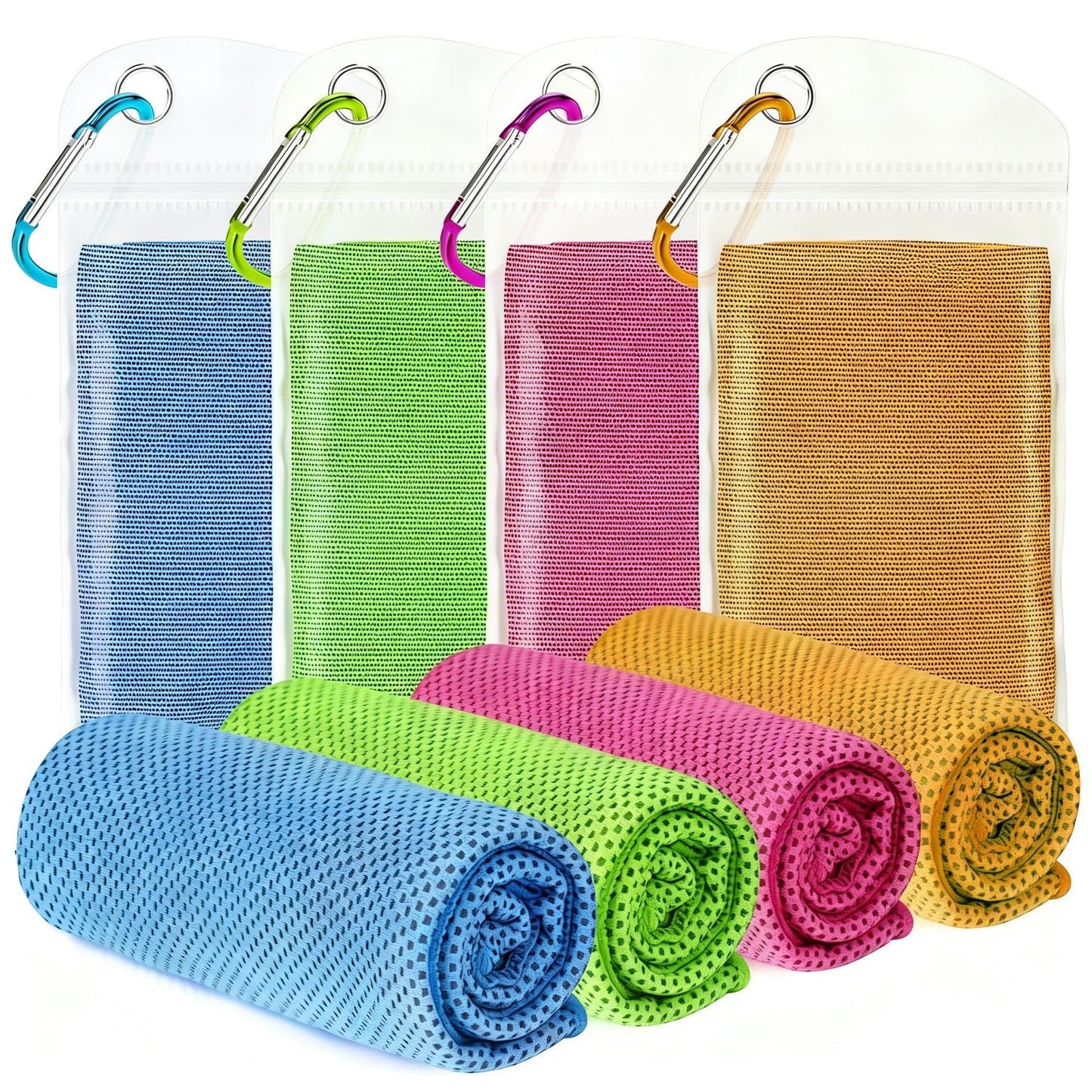 4 Pack Cooling Towels for Neck and Face(40"x12"), Cooling Neck Wraps, Ice Towel for Hot Weather, Soft Breathable Gym Towel, Cool Towel for Workout, Camping, Yoga, Sport, Running