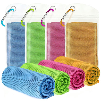 4 Pack Cooling Towels for Neck and Face(40"x12"), Cooling Neck Wraps, Ice Towel for Hot Weather, Soft Breathable Gym Towel, Cool Towel for Workout, Camping, Yoga, Sport, Running
