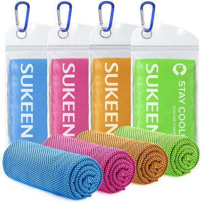 Sukeen Cooling Towels 6 Pack (40"x12"), Cooling Towels for Neck and Face, Quick Dry Sport Camping Cooling Towel, Cold Towel for Hot Weather