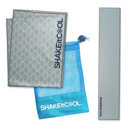 SHAKEitCOOL Original Cooling Towel – Be Cool in Style - Heat Relief, Soft, Lightweight, Sun Protection, Easy Clean - Perfect for Biking, Running, Yoga, Gym, Gardening - Aurora