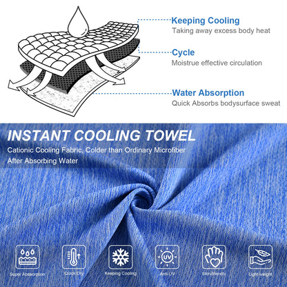 Pleneal Cooling Towels - 6 Pack Cooling Towel (40"x12"), Ice Gym Towels for Working Out, Microfiber Cooling Towels for Neck and Face, Yoga Towel for Home Gym, Workout & More Activities