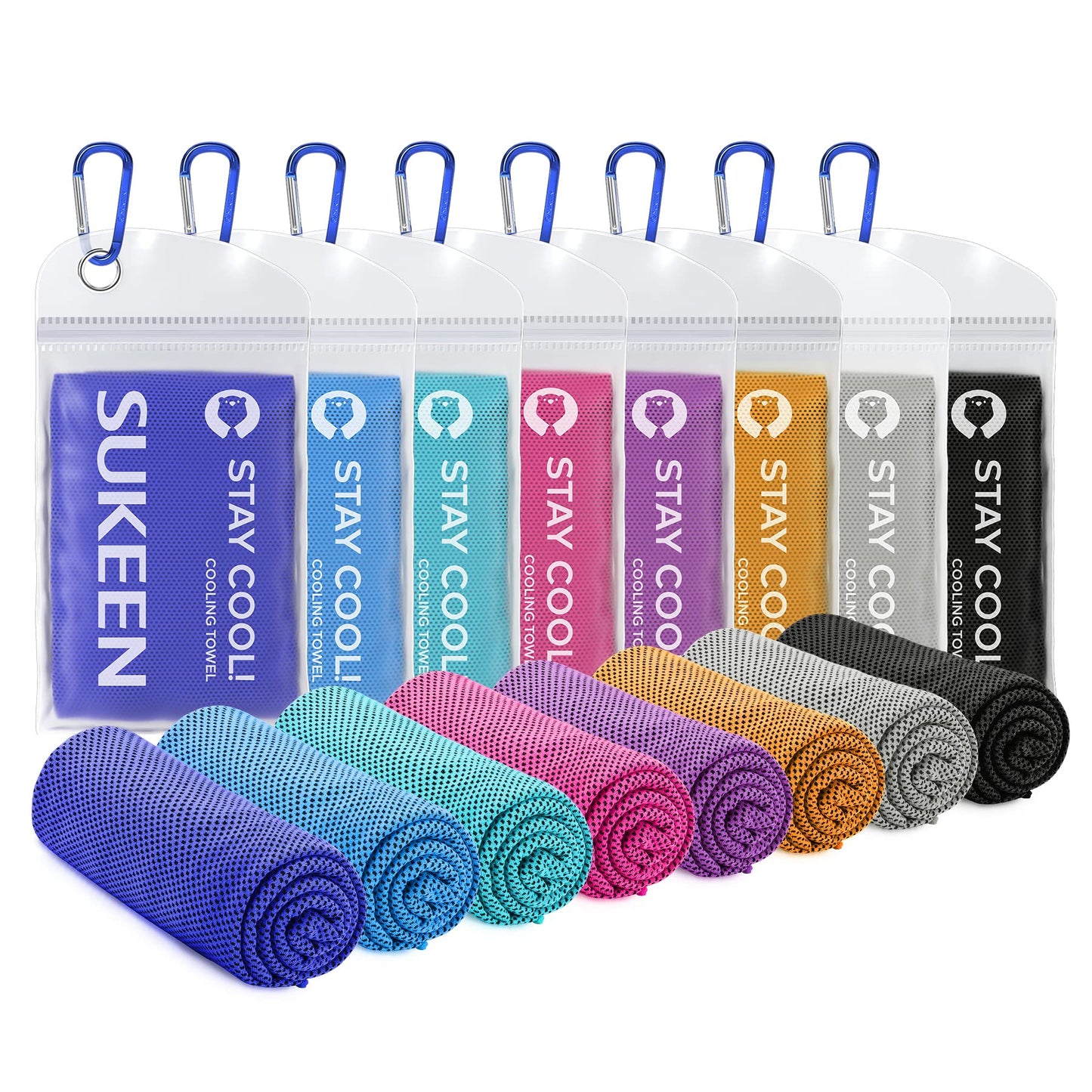 Sukeen Cooling Towels 6 Pack (40"x12"), Cooling Towels for Neck and Face, Quick Dry Sport Camping Cooling Towel, Cold Towel for Hot Weather