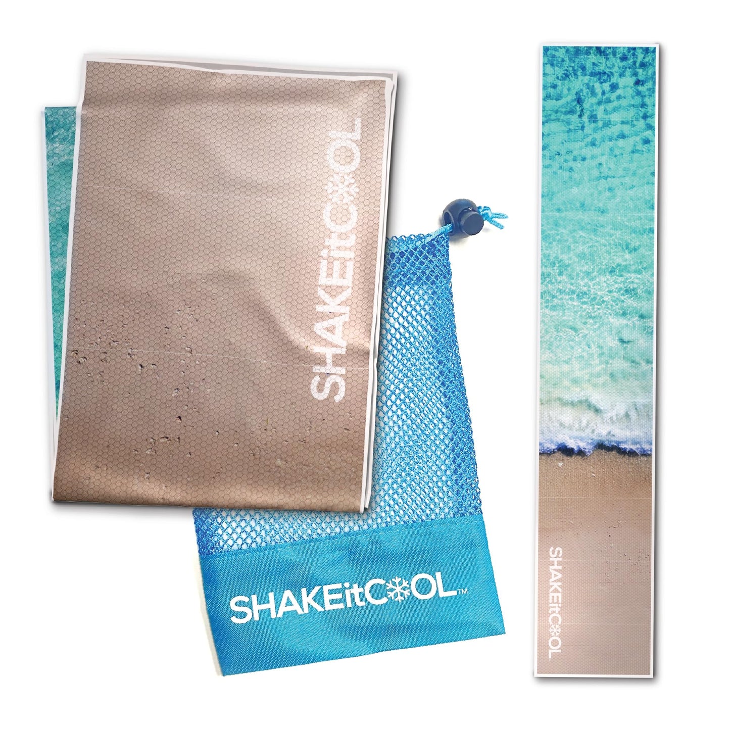 SHAKEitCOOL Original Cooling Towel – Be Cool in Style - Heat Relief, Soft, Lightweight, Sun Protection, Easy Clean - Perfect for Biking, Running, Yoga, Gym, Gardening - Aurora