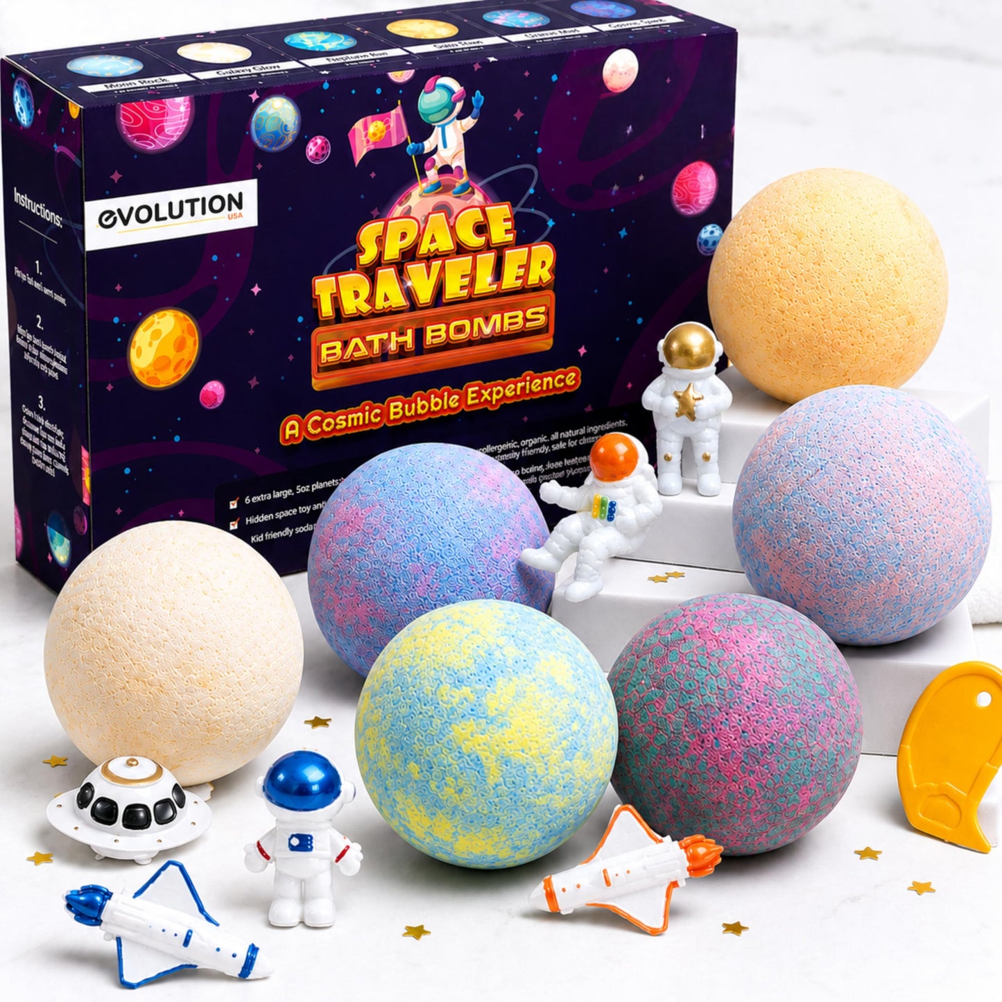 EvolutionUSA 12 Bloom Bath Bombs with Toys - Adorable Girl Bath Bomb Set, Bubbly Kids Bathbombs, Fizzy Bath Ball, Kids Bath Bombs for Girls, Childrens Bath Bomb Set Easter, Birthday, Christmas Gift