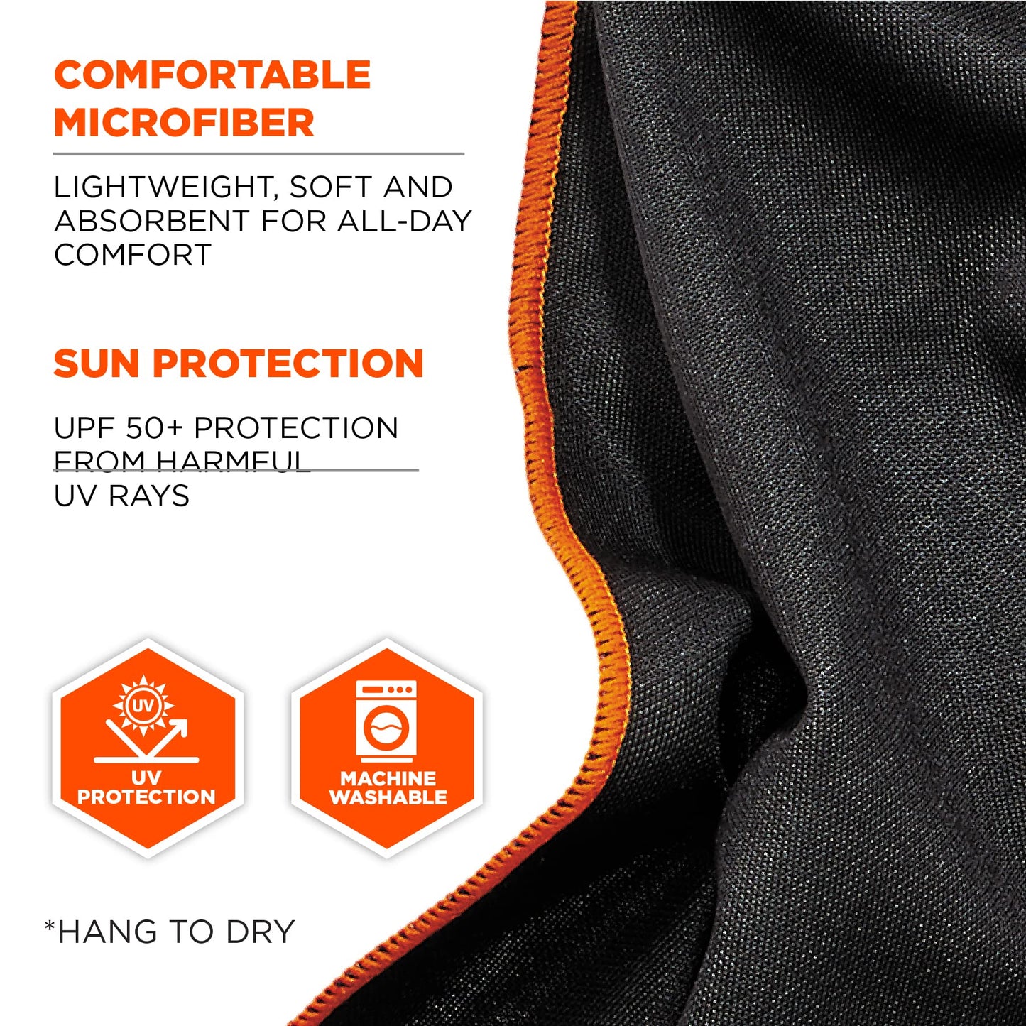 Ergodyne Chill Its 6602MF Cooling Towel, Soft Microfiber Material, UPF 50+,Blue,41" x 9.84"