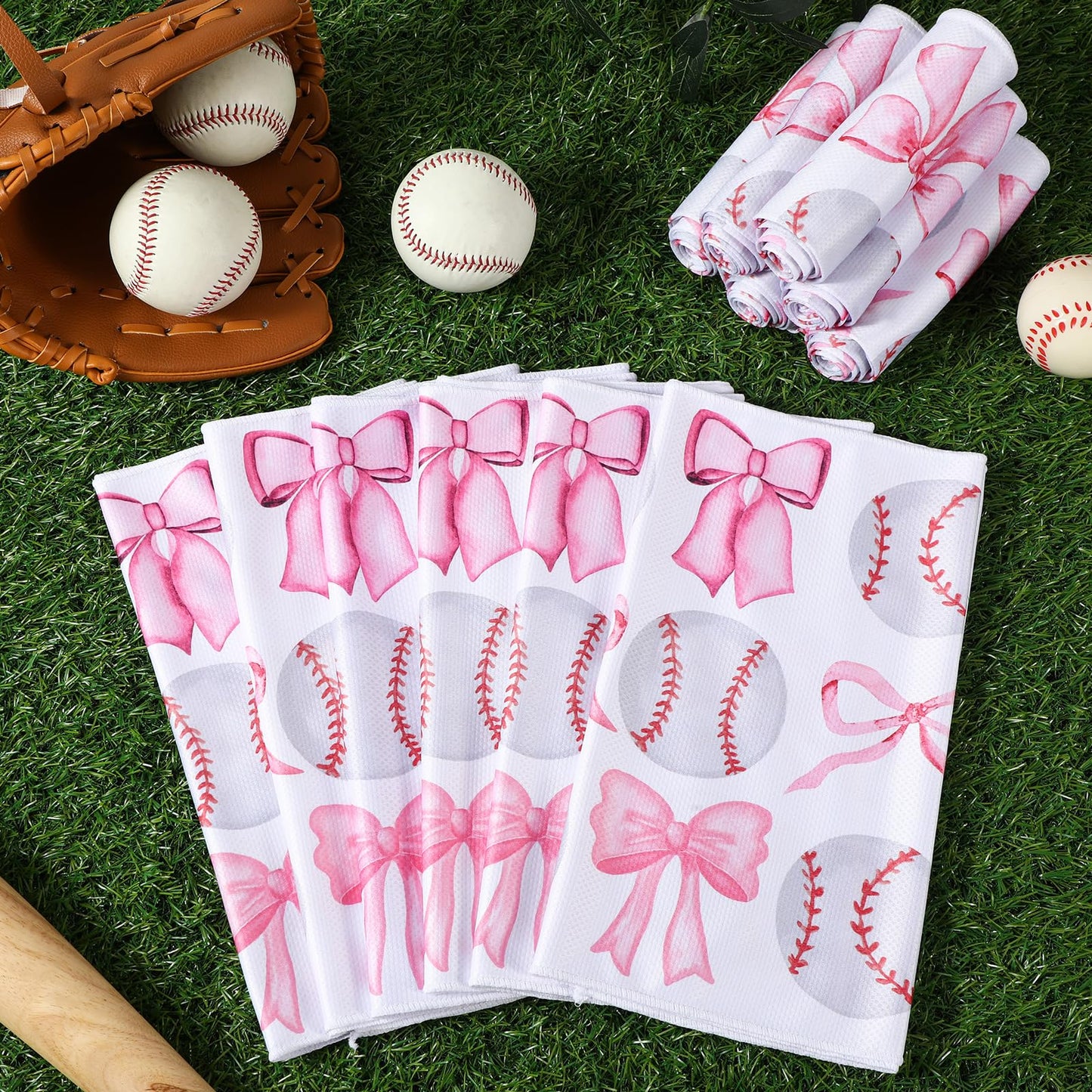 12 Pcs Cooling Towel Baseball Football Basketball Breathable Chilly Softball Soccer Ice Towel, 40"x12" Tennis Microfiber Accessories for Player(White,Baseball)