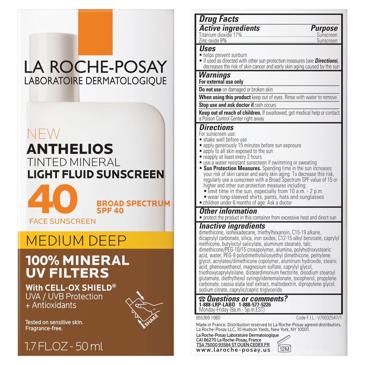 La Roche Posay Anthelios 50 Mineral Tinted Ultra Light Sunscreen Fluid