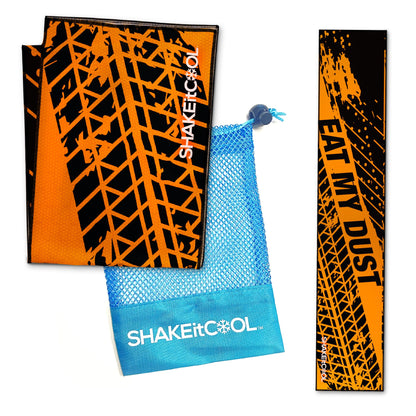 SHAKEitCOOL Original Cooling Towel – Be Cool in Style - Heat Relief, Soft, Lightweight, Sun Protection, Easy Clean - Perfect for Biking, Running, Yoga, Gym, Gardening - Aurora