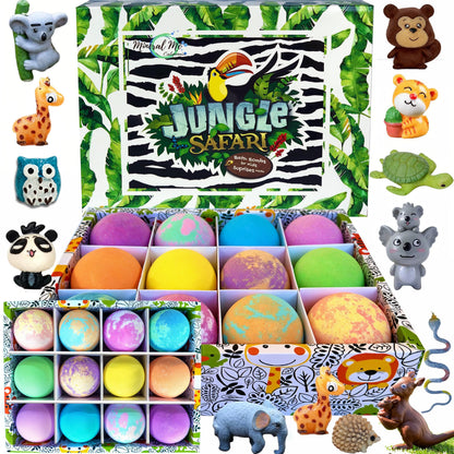 Bath Bombs for Kids with Surprise Inside - Organic, Gentle & Kid Friendly Bubble Bath Fizzies with Toys Inside. Spa Bath Fizz Balls Kit. Fizzy Balls w/Rich Bubbles, Birthday Gifts for Boys, Girls