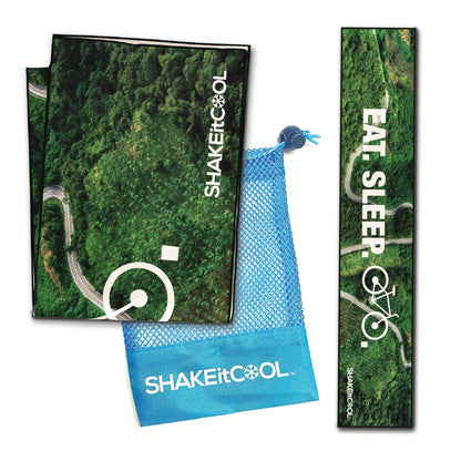 SHAKEitCOOL Original Cooling Towel – Be Cool in Style - Heat Relief, Soft, Lightweight, Sun Protection, Easy Clean - Perfect for Biking, Running, Yoga, Gym, Gardening - Aurora