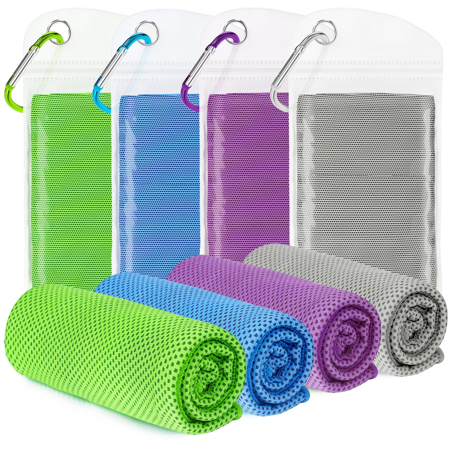 Cooling Towels for Neck and Face 8Pack(40"x12"), Cooling Neck Wraps for Gym | Sweat wicking, Quick dry, Lightweight, Reusable, Absorbent, Cool Towel for Running, Yoga, Workout, Travel, Climbing