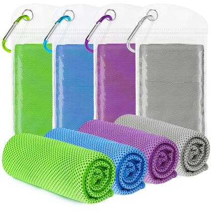 Cooling Towels for Neck and Face 8Pack(40"x12"), Cooling Neck Wraps for Gym | Sweat wicking, Quick dry, Lightweight, Reusable, Absorbent, Cool Towel for Running, Yoga, Workout, Travel, Climbing