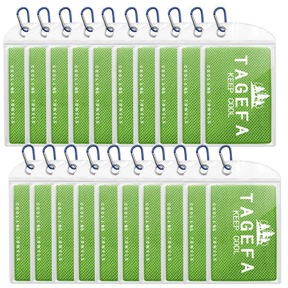 Cooling Towels 20 Pack, 40"x 12" Cooling Rags Neck Wraps for Sports with Carrying Pouch, Gym Cooling Neck Towels for Hor Weather, Sweat, Fitness, Travel