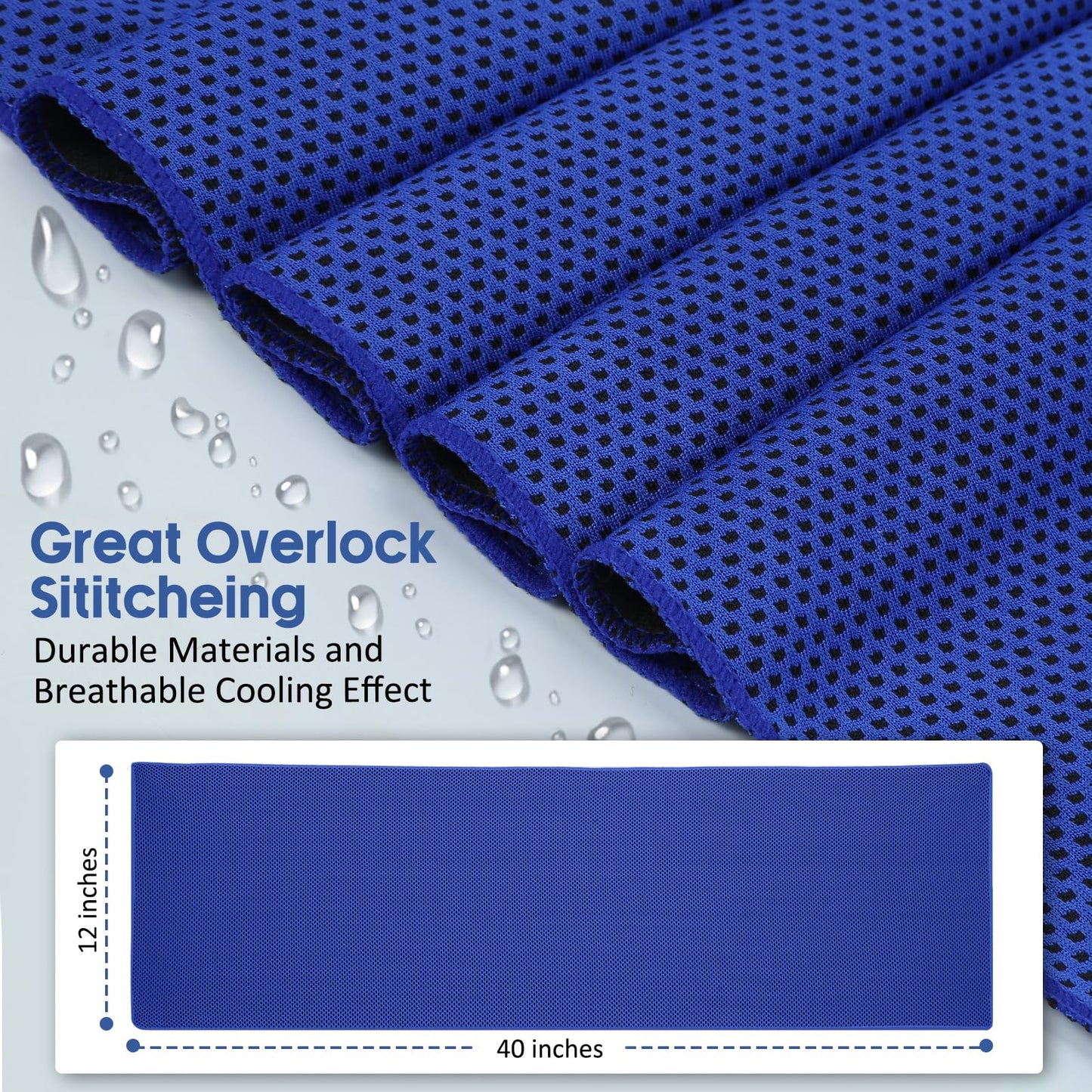Cooling Towels 20 Pack, 40"x 12" Cooling Rags Neck Wraps for Sports with Carrying Pouch, Gym Cooling Neck Towels for Hor Weather, Sweat, Fitness, Travel