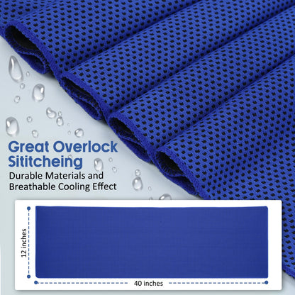 Cooling Towels 20 Pack, 40"x 12" Cooling Rags Neck Wraps for Sports with Carrying Pouch, Gym Cooling Neck Towels for Hor Weather, Sweat, Fitness, Travel