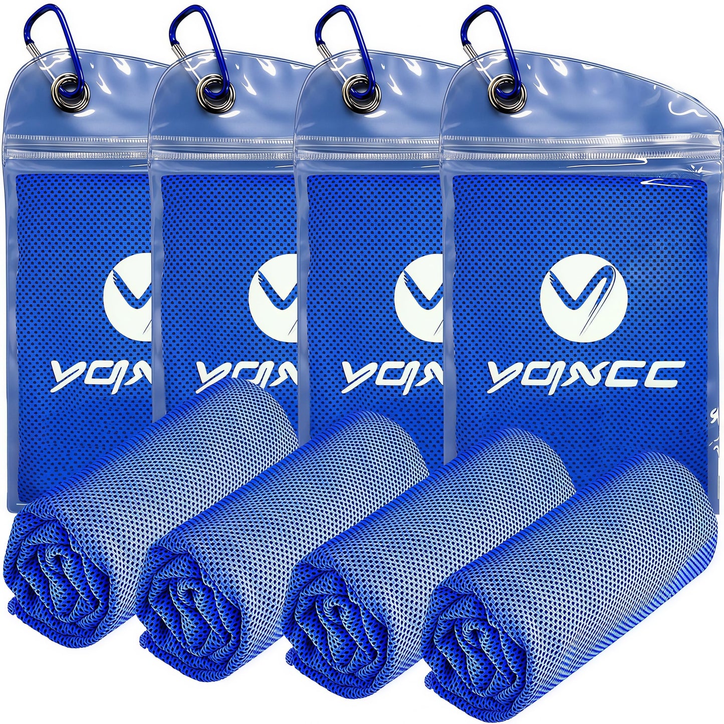YQXCC 4 Pack Cooling Towels (40"x12"), Cool Neck Towel, Soft Breathable Microfiber for Gym, Yoga, Golf, Running, Camping & Summer Outdoor Activities