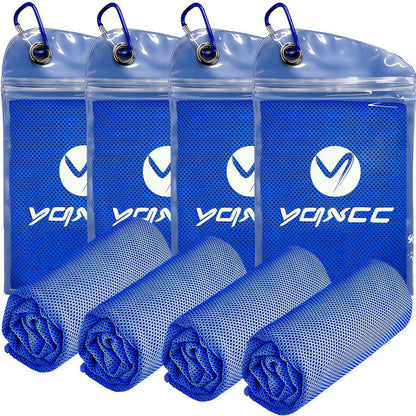 YQXCC 4 Pack Cooling Towels (40"x12"), Cool Neck Towel, Soft Breathable Microfiber for Gym, Yoga, Golf, Running, Camping & Summer Outdoor Activities