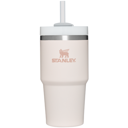 Splash-Resistant FlowState The Quencher H2.0 Flowstate Tumbler D030T - Double-Wall Vacuum Insulated Travel Tumbler with Straw - Rose Quartz