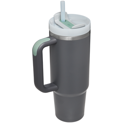 Splash-Resistant FlowState The Quencher H2.0 Flowstate Tumbler | Stanley Create D331C - Double-Wall Vacuum Insulated Travel Tumbler with Straw Detail