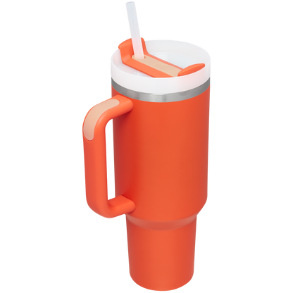 Splash-Resistant FlowState The Quencher H2.0 Flowstate Tumbler  | Stanley Create D332L - Double-Wall Vacuum Insulated Travel Tumbler with Straw Detail