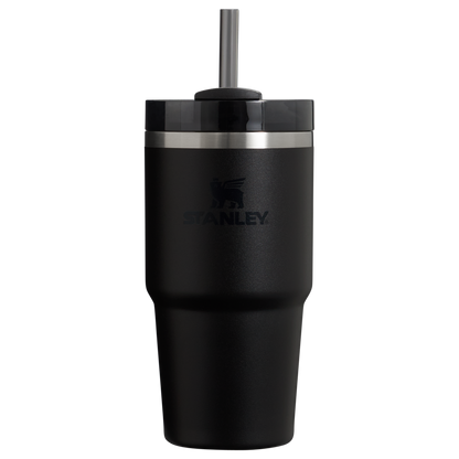 Splash-Resistant FlowState The Quencher H2.0 Flowstate Tumbler D030T - Double-Wall Vacuum Insulated Travel Tumbler with Straw - Black 2.0