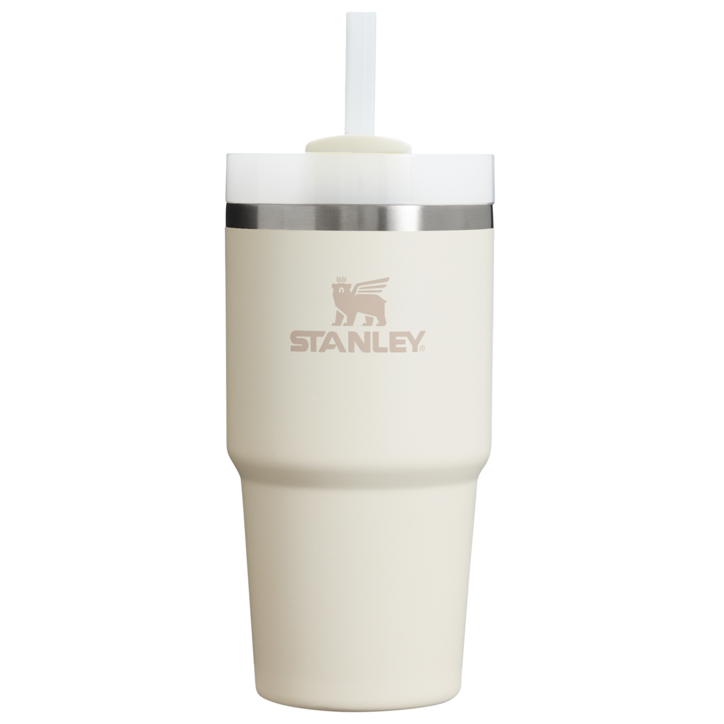 Splash-Resistant FlowState The Quencher H2.0 Flowstate Tumbler D030T - Double-Wall Vacuum Insulated Travel Tumbler with Straw - Cream 2.0