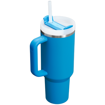 Splash-Resistant FlowState The Quencher H2.0 Flowstate Tumbler  | Stanley Create D332L - Double-Wall Vacuum Insulated Travel Tumbler with Straw Detail
