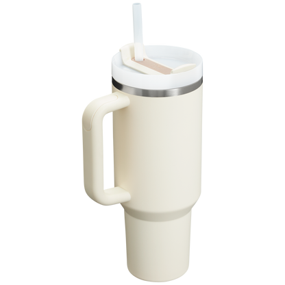 Splash-Resistant FlowState The Quencher H2.0 Flowstate Tumbler  | Stanley Create D332L - Double-Wall Vacuum Insulated Travel Tumbler with Straw Detail