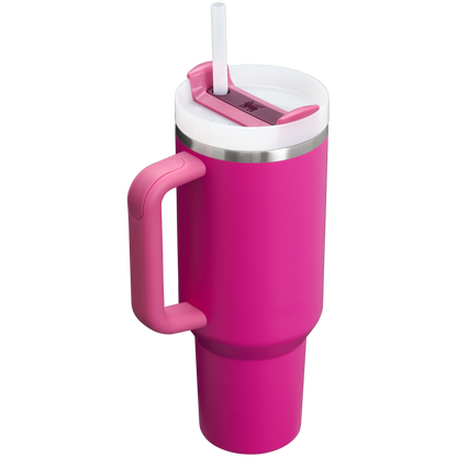 Splash-Resistant FlowState The Quencher H2.0 Flowstate Tumbler  | Stanley Create D332L - Double-Wall Vacuum Insulated Travel Tumbler with Straw Detail
