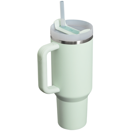 Splash-Resistant FlowState The Quencher H2.0 Flowstate Tumbler  | Stanley Create D332L - Double-Wall Vacuum Insulated Travel Tumbler with Straw Detail