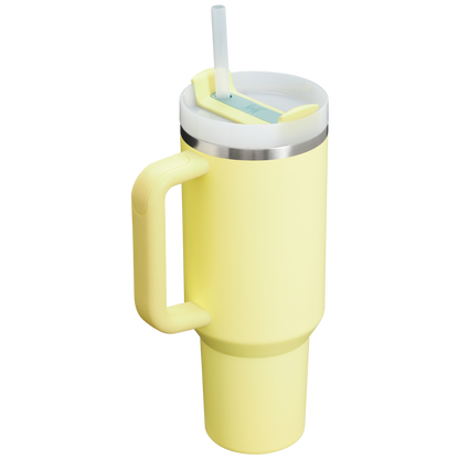 Splash-Resistant FlowState The Quencher H2.0 Flowstate Tumbler  | Stanley Create D332L - Double-Wall Vacuum Insulated Travel Tumbler with Straw Detail