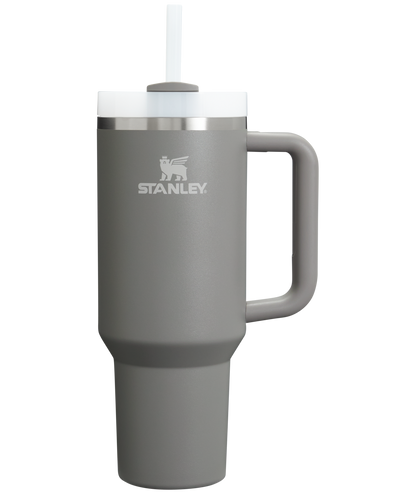 Splash-Resistant FlowState The Quencher H2.0 Flowstate Tumbler  | Stanley Create D332L - Double-Wall Vacuum Insulated Travel Tumbler with Straw - Stone