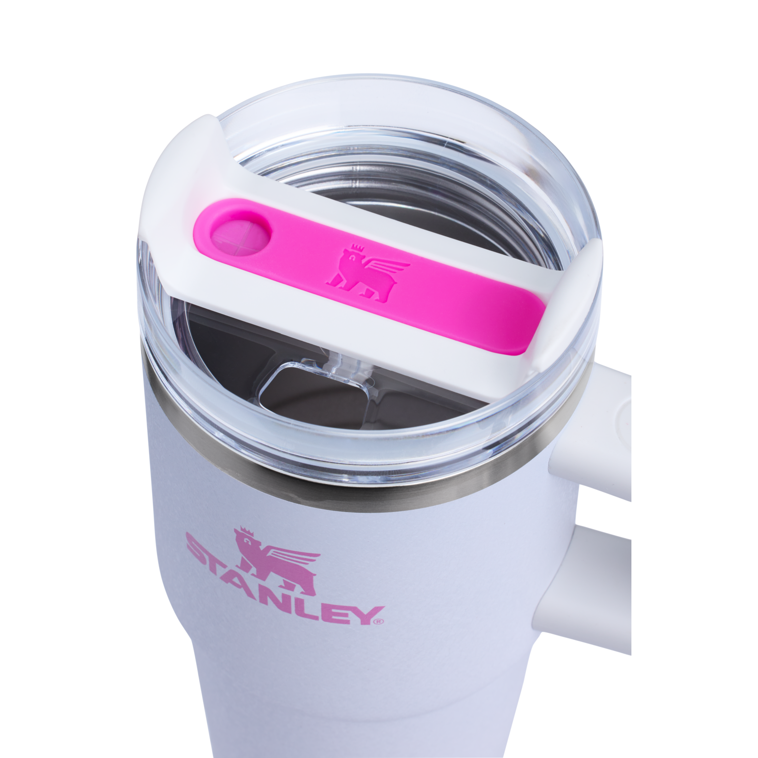 Large Capacity The Quencher H2.O Flowstate Tumbler with Handle | Stanley Create D309N - Double-Wall Vacuum Insulated Travel Tumbler with Straw Detail