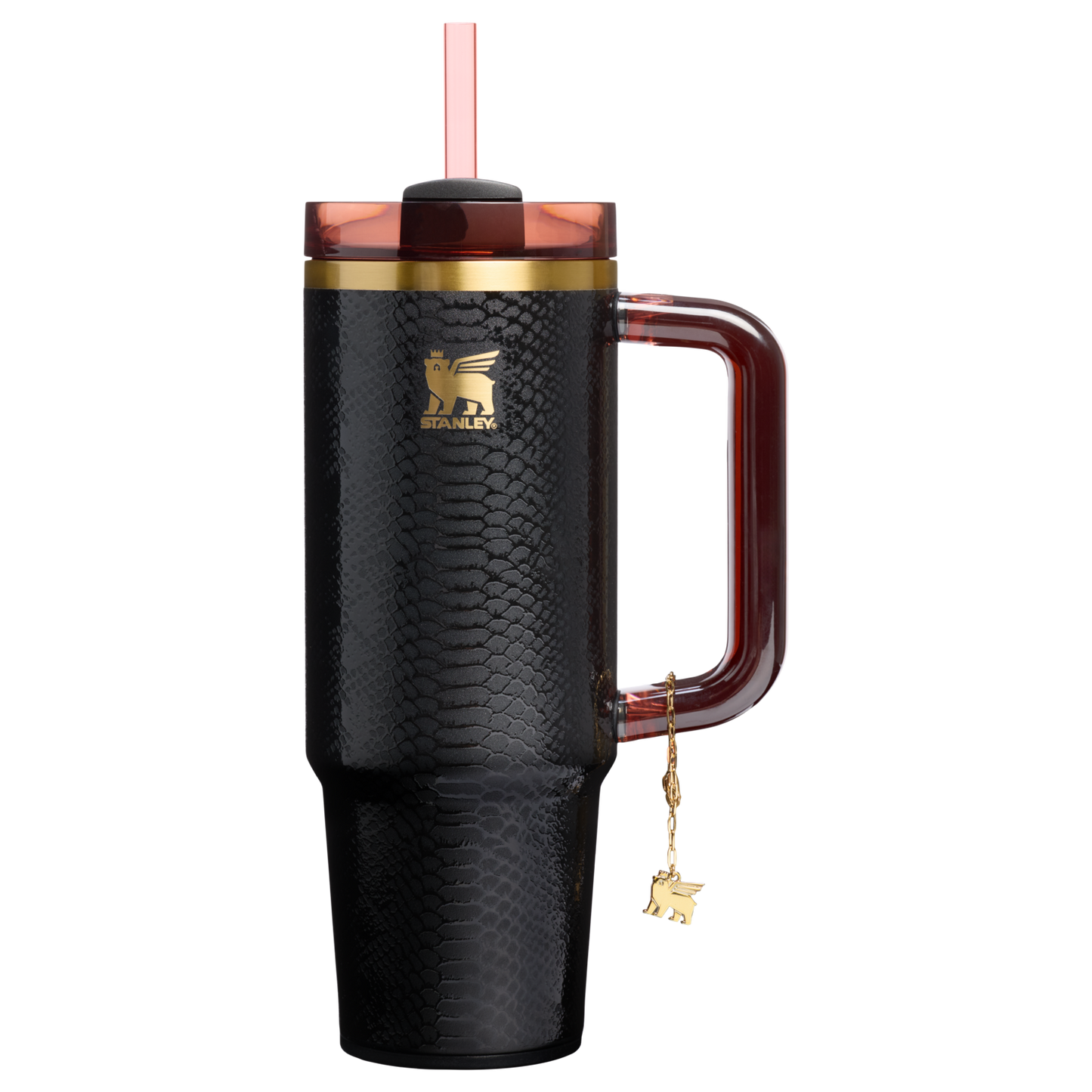 Insulated Travel The Quencher Luxe H2.0 Flowstate Tumbler D171F - 40oz Large Capacity Car-Cup Friendly Quencher - Black Snakeskin