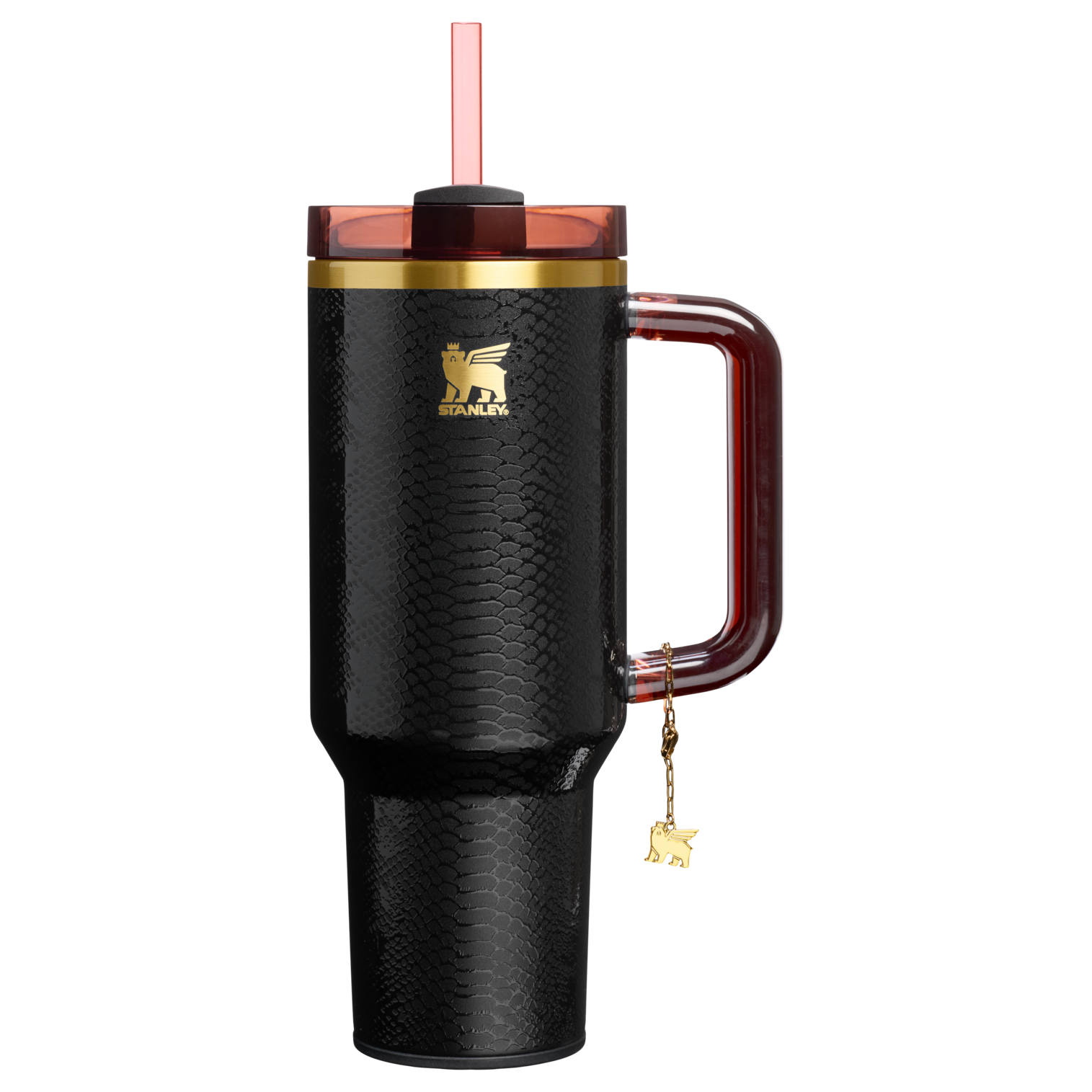 Car-Cup Friendly The Quencher Luxe H2.0 Flowstate Tumbler D170A - Double-Wall Vacuum Insulated Travel Tumbler with Straw - Black Snakeskin