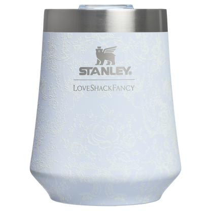 Flavor-Preserving Stanley 1913 x LoveShackFancy Holiday Reserve Wine Tumbler D204X - Premium Insulated Egg-Shaped Wine Glass for Outdoors - Baby Bow Pink Peppermint