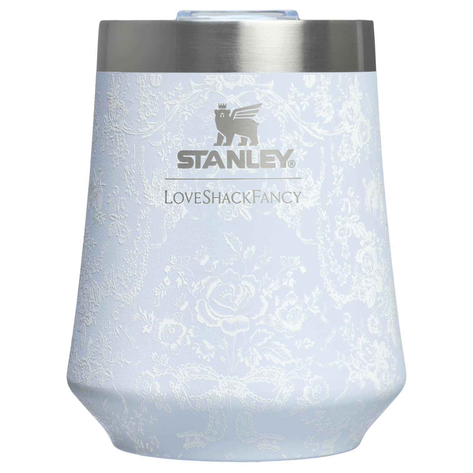 Flavor-Preserving Stanley 1913 x LoveShackFancy Holiday Reserve Wine Tumbler D204X - Premium Insulated Egg-Shaped Wine Glass for Outdoors - Toscana Toile Alpine Blue