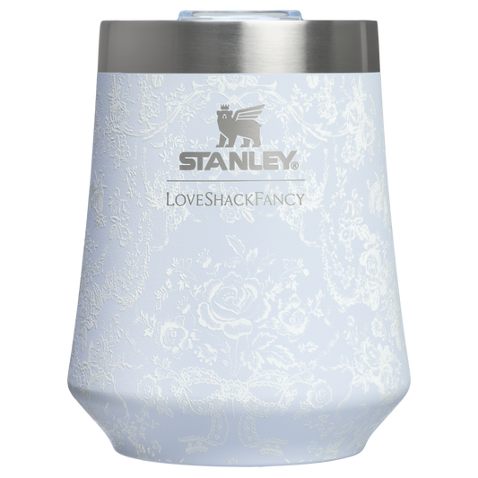 Flavor-Preserving Stanley 1913 x LoveShackFancy Holiday Reserve Wine Tumbler D204X - Premium Insulated Egg-Shaped Wine Glass for Outdoors - Toscana Toile Alpine Blue