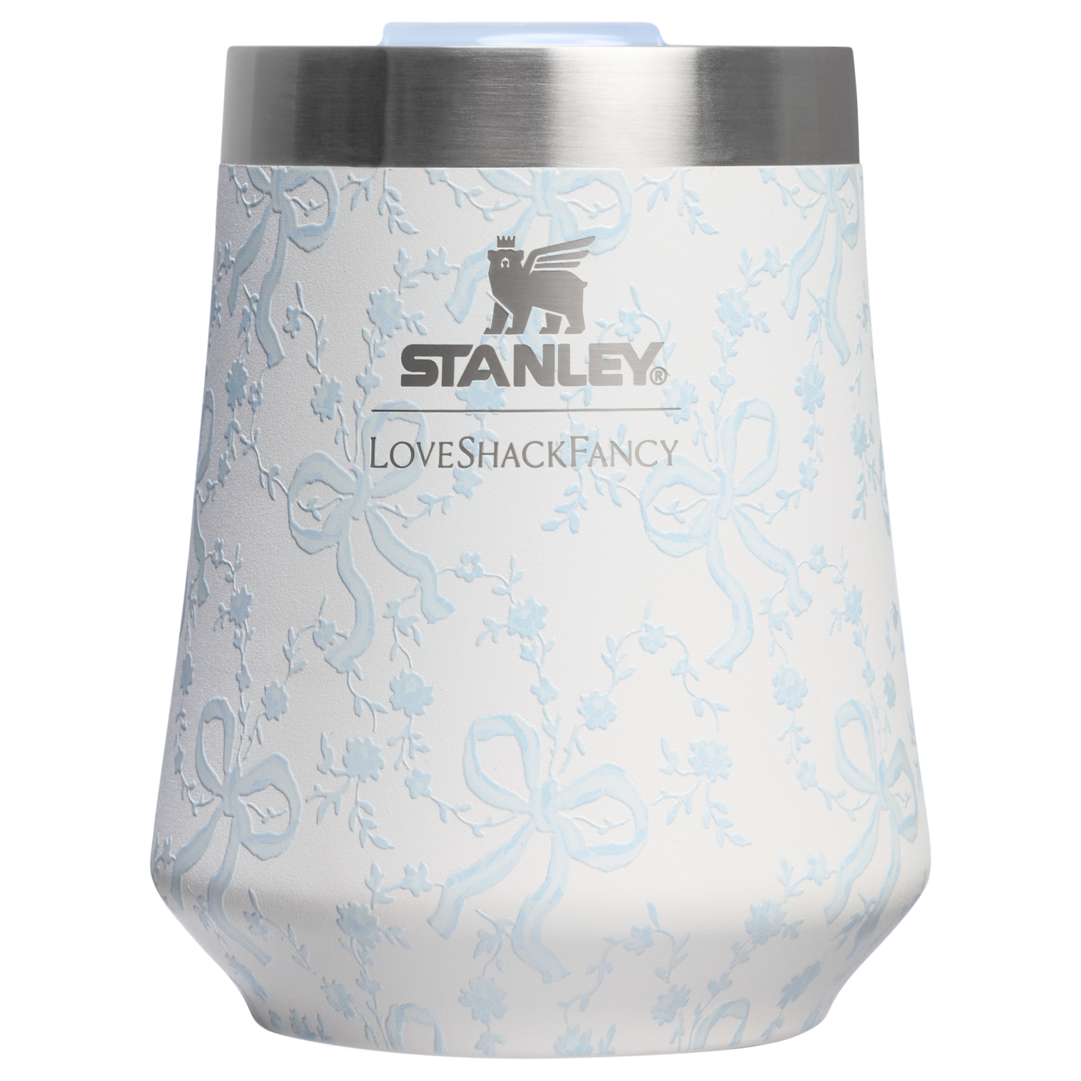 Premium Matte Stanley 1913 x LoveShackFancy Holiday The Reserve Wine Tumbler Set | 2-pack D205C - Premium Insulated Egg-Shaped Wine Glass for Outdoors Detail