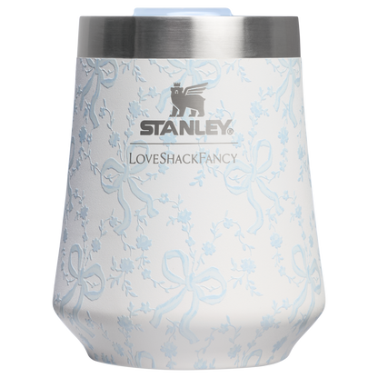 Premium Matte Stanley 1913 x LoveShackFancy Holiday The Reserve Wine Tumbler Set | 2-pack D205C - Premium Insulated Egg-Shaped Wine Glass for Outdoors Detail