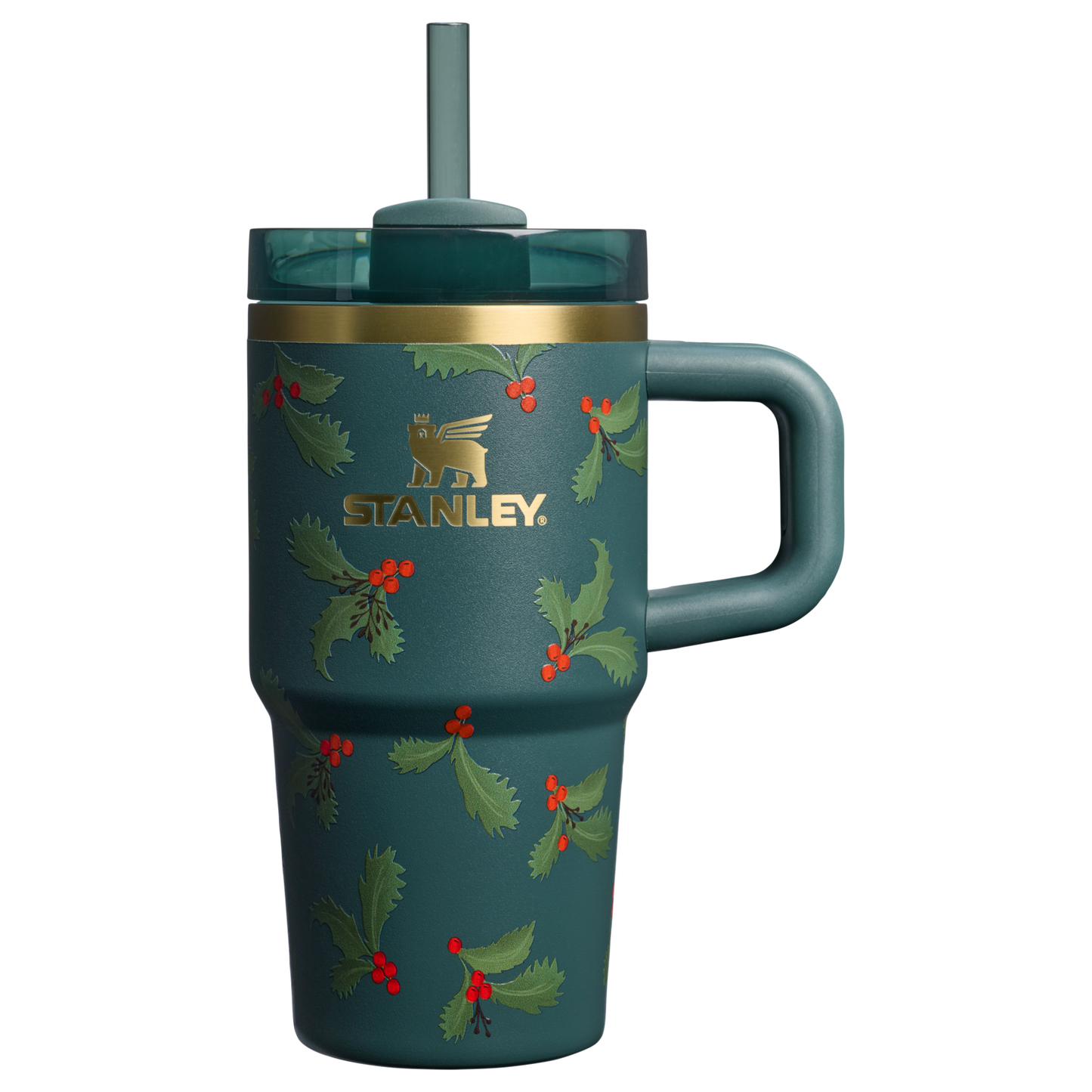 Car-Cup Friendly The Cheers & Cheer Quencher H2.O Flowstate Tumbler D192J - Double-Wall Vacuum Insulated Travel Tumbler with Straw - Holiday Botanical