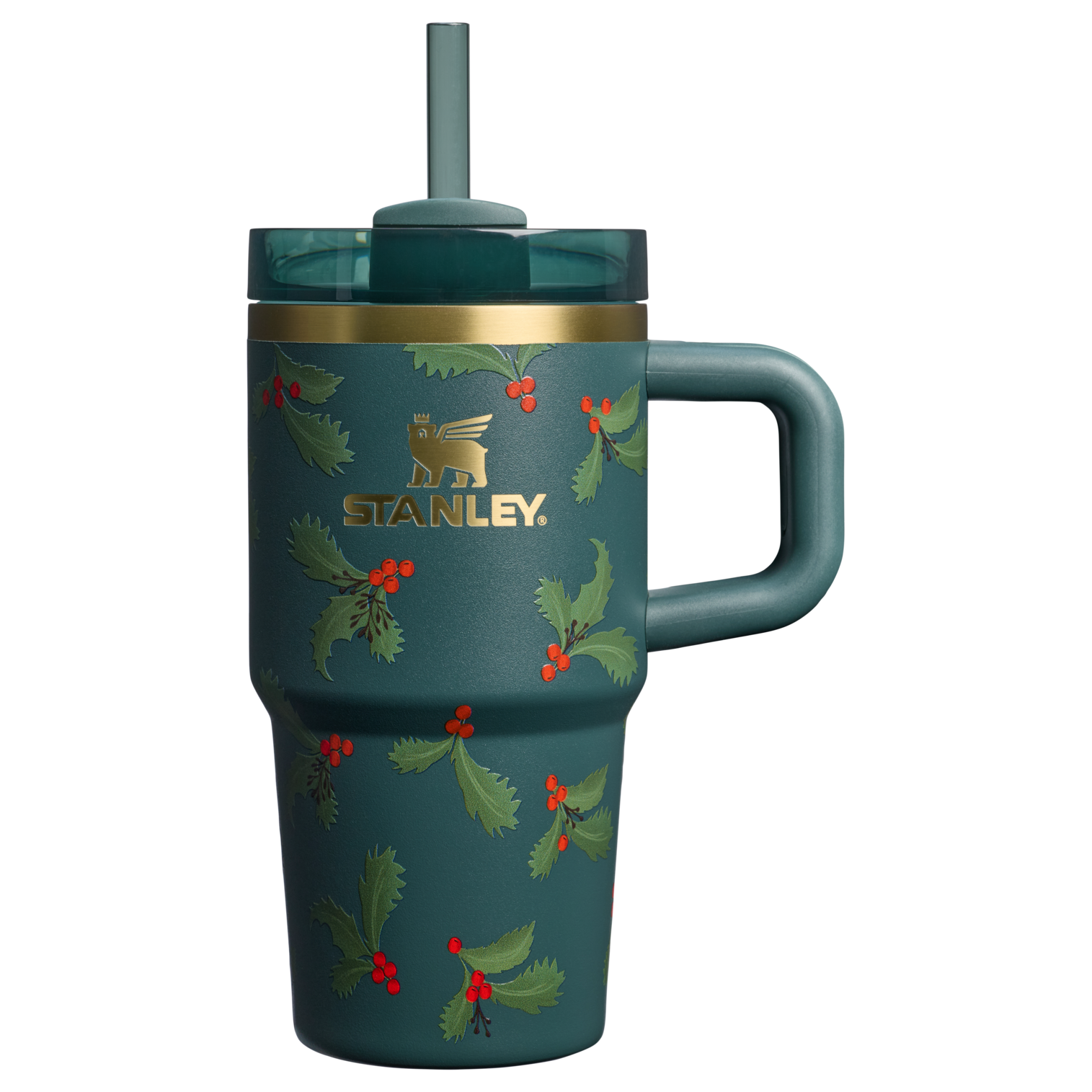 Car-Cup Friendly The Cheers & Cheer Quencher H2.O Flowstate Tumbler D192J - Double-Wall Vacuum Insulated Travel Tumbler with Straw - Holiday Botanical