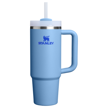 Splash-Resistant FlowState The Quencher H2.0 Flowstate Tumbler | Stanley Create D331C - Double-Wall Vacuum Insulated Travel Tumbler with Straw - Blue Sky
