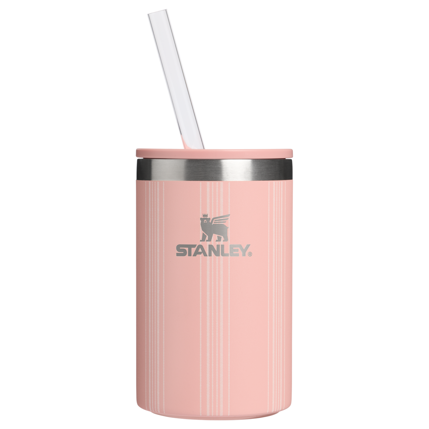 Ice-Retention The Everyday Can Cooler Cup D353P - Julienne Series Portable Picnic Chiller Tote - Peach Rose Picnic Stripe