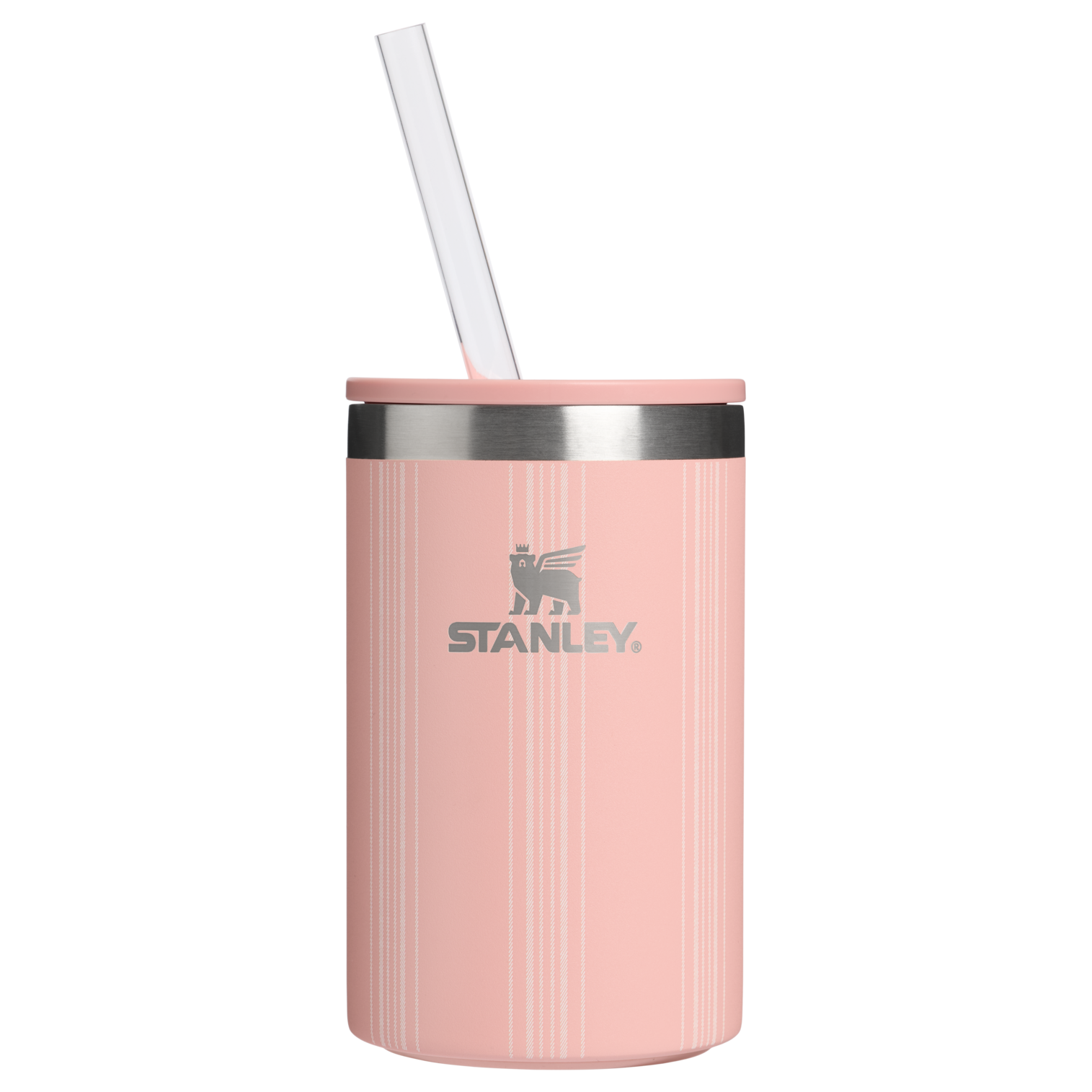 Ice-Retention The Everyday Can Cooler Cup D353P - Julienne Series Portable Picnic Chiller Tote - Peach Rose Picnic Stripe